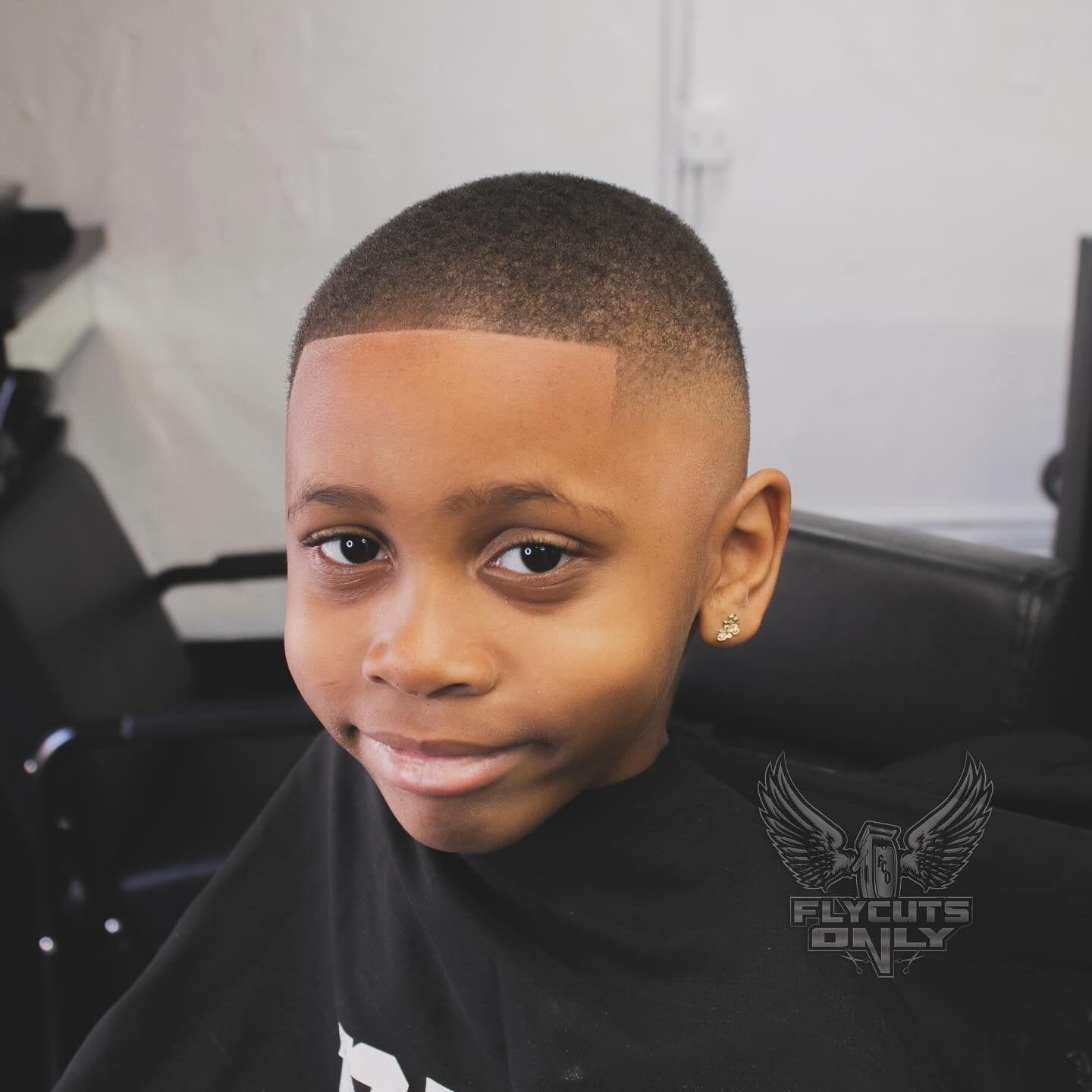 Kids burst fade with a razored front line